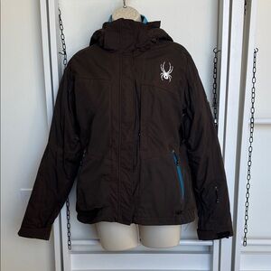 Spyder Dark Brown Jacket with White Emblem